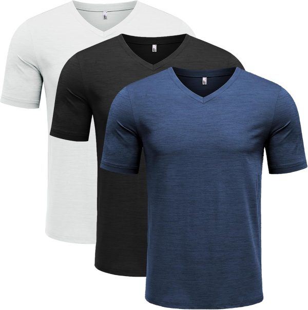 COOFANDY Men's T Shirts Short Sleeve Classic V Neck T-Shirt Casual Summer Basic Tee Shirt - Image 39