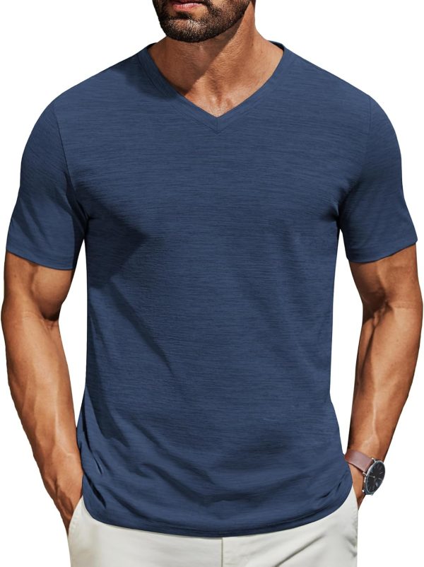 COOFANDY Men's T Shirts Short Sleeve Classic V Neck T-Shirt Casual Summer Basic Tee Shirt - Image 40