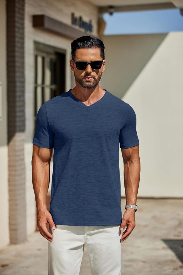 COOFANDY Men's T Shirts Short Sleeve Classic V Neck T-Shirt Casual Summer Basic Tee Shirt - Image 41