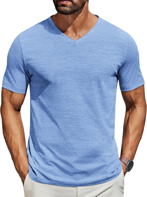 COOFANDY Men's T Shirts Short Sleeve Classic V Neck T-Shirt Casual Summer Basic Tee Shirt - Image 45
