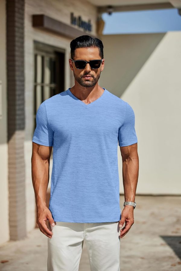 COOFANDY Men's T Shirts Short Sleeve Classic V Neck T-Shirt Casual Summer Basic Tee Shirt - Image 46