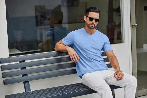 COOFANDY Men's T Shirts Short Sleeve Classic V Neck T-Shirt Casual Summer Basic Tee Shirt - Image 48