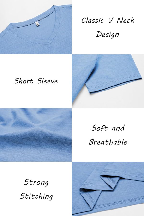 COOFANDY Men's T Shirts Short Sleeve Classic V Neck T-Shirt Casual Summer Basic Tee Shirt - Image 49