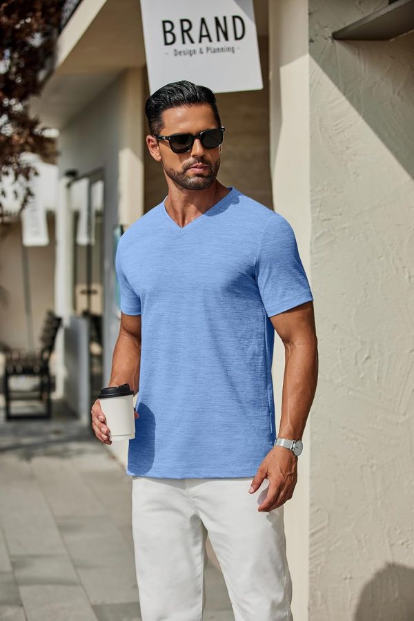 COOFANDY Men's T Shirts Short Sleeve Classic V Neck T-Shirt Casual Summer Basic Tee Shirt - Image 50