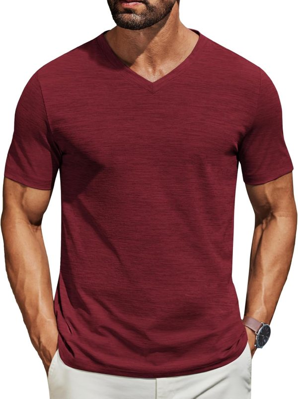 COOFANDY Men's T Shirts Short Sleeve Classic V Neck T-Shirt Casual Summer Basic Tee Shirt - Image 53