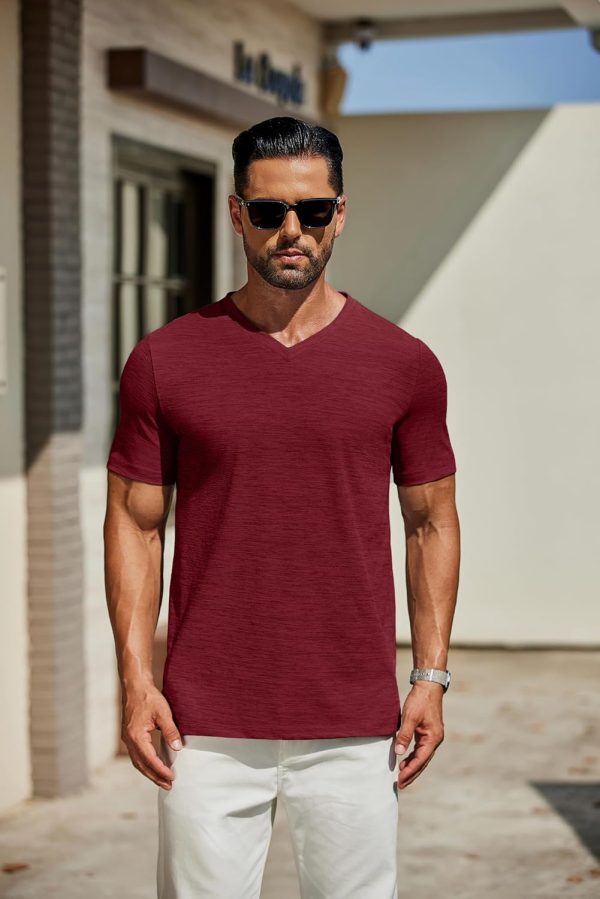 COOFANDY Men's T Shirts Short Sleeve Classic V Neck T-Shirt Casual Summer Basic Tee Shirt - Image 54