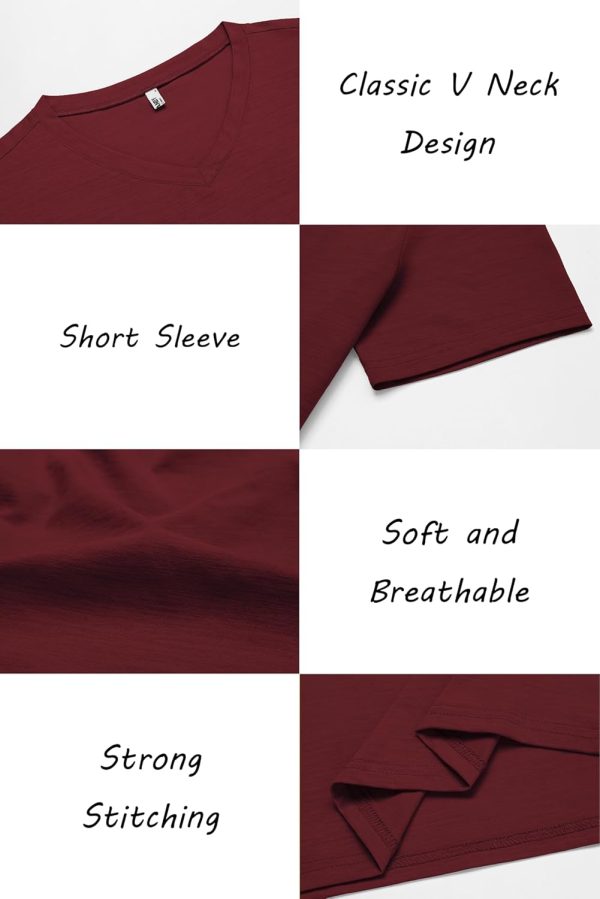 COOFANDY Men's T Shirts Short Sleeve Classic V Neck T-Shirt Casual Summer Basic Tee Shirt - Image 57
