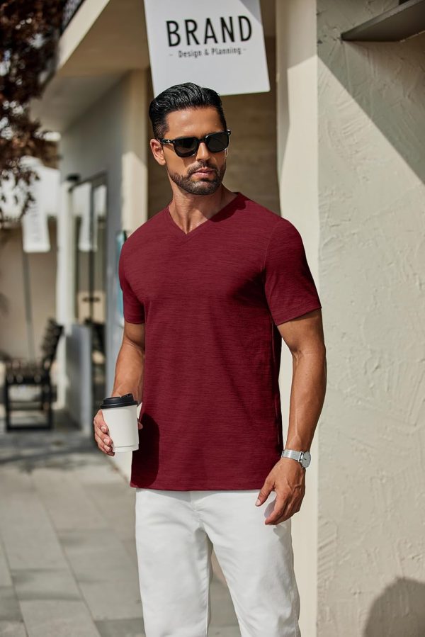 COOFANDY Men's T Shirts Short Sleeve Classic V Neck T-Shirt Casual Summer Basic Tee Shirt - Image 58