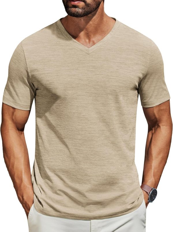 COOFANDY Men's T Shirts Short Sleeve Classic V Neck T-Shirt Casual Summer Basic Tee Shirt - Image 61