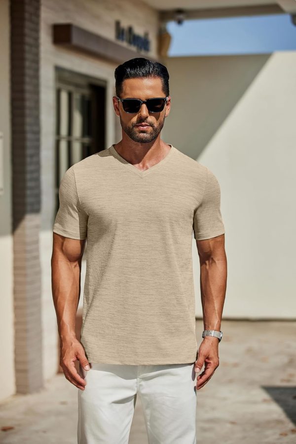 COOFANDY Men's T Shirts Short Sleeve Classic V Neck T-Shirt Casual Summer Basic Tee Shirt - Image 62