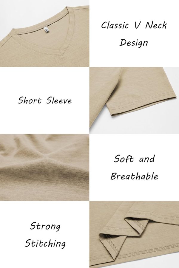 COOFANDY Men's T Shirts Short Sleeve Classic V Neck T-Shirt Casual Summer Basic Tee Shirt - Image 65
