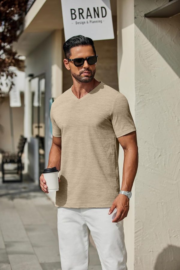 COOFANDY Men's T Shirts Short Sleeve Classic V Neck T-Shirt Casual Summer Basic Tee Shirt - Image 66