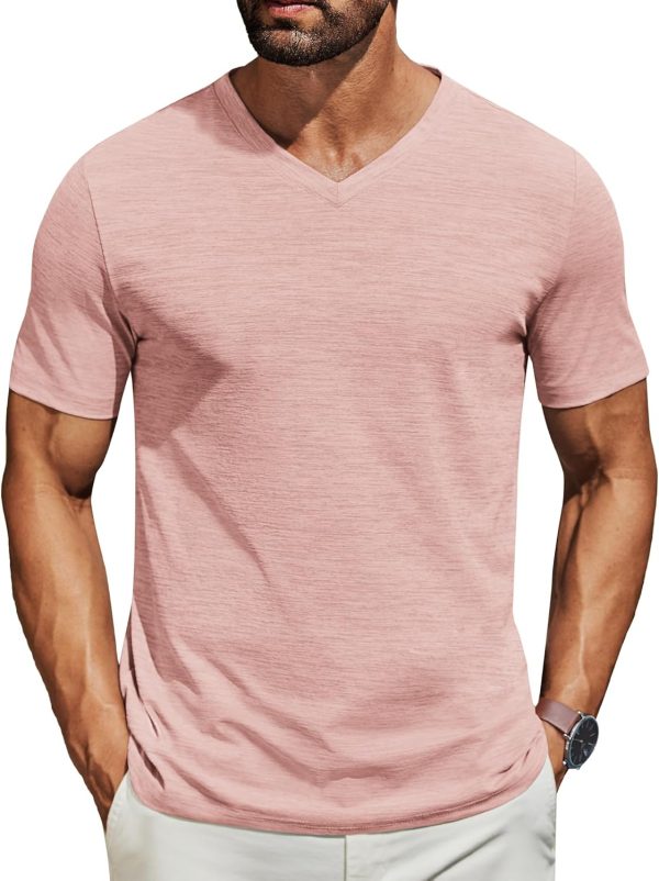 COOFANDY Men's T Shirts Short Sleeve Classic V Neck T-Shirt Casual Summer Basic Tee Shirt - Image 69