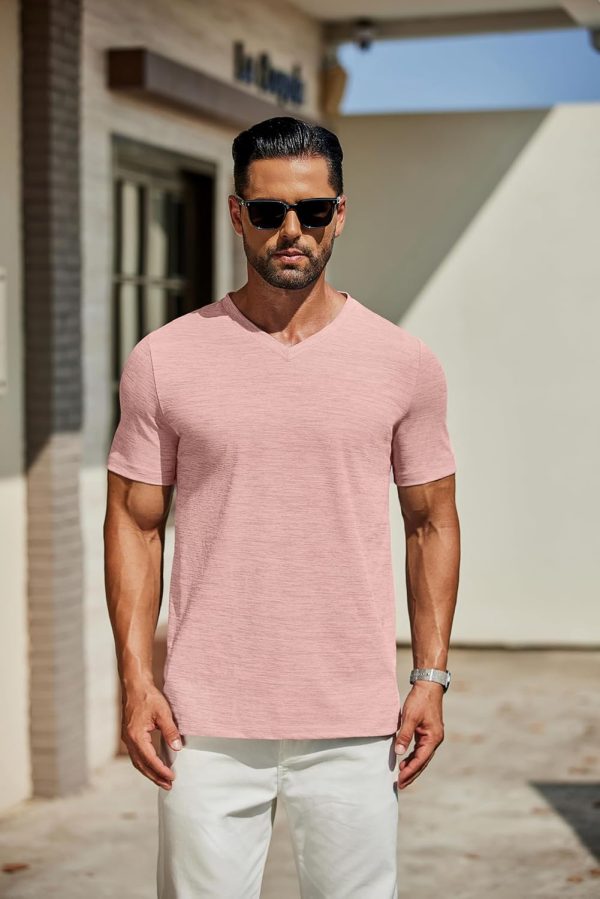 COOFANDY Men's T Shirts Short Sleeve Classic V Neck T-Shirt Casual Summer Basic Tee Shirt - Image 70