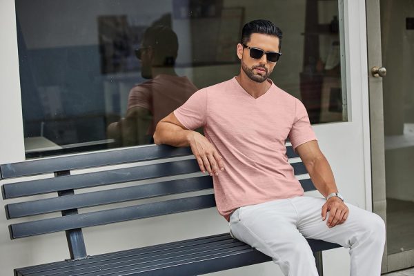 COOFANDY Men's T Shirts Short Sleeve Classic V Neck T-Shirt Casual Summer Basic Tee Shirt - Image 72