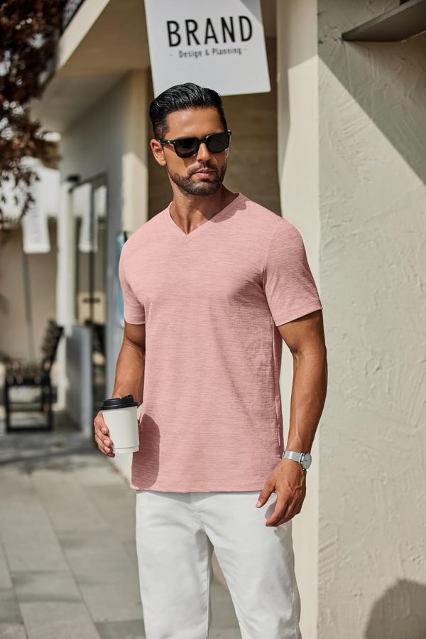 COOFANDY Men's T Shirts Short Sleeve Classic V Neck T-Shirt Casual Summer Basic Tee Shirt - Image 74