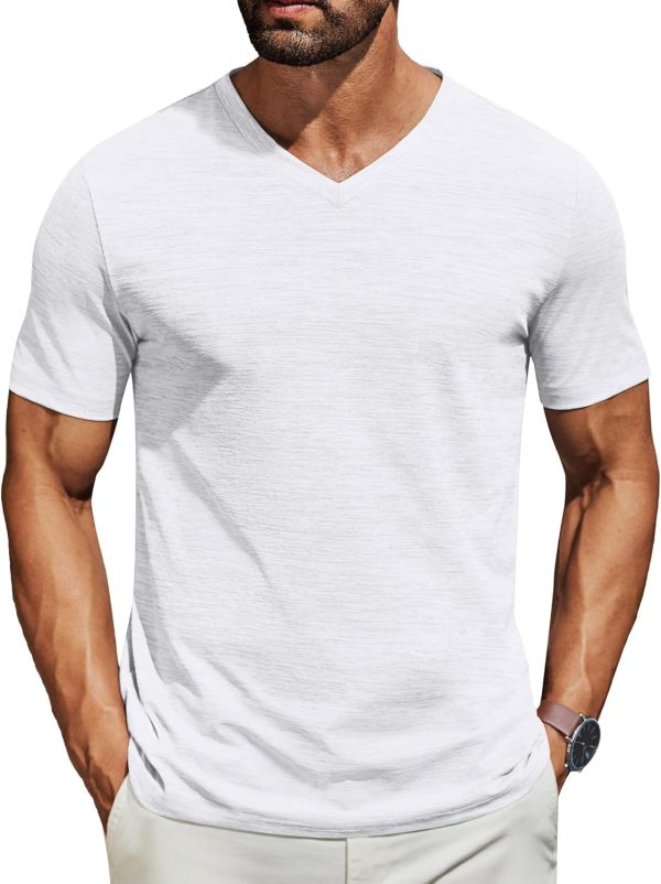 COOFANDY Men's T Shirts Short Sleeve Classic V Neck T-Shirt Casual Summer Basic Tee Shirt - Image 77