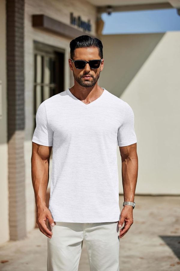 COOFANDY Men's T Shirts Short Sleeve Classic V Neck T-Shirt Casual Summer Basic Tee Shirt - Image 78