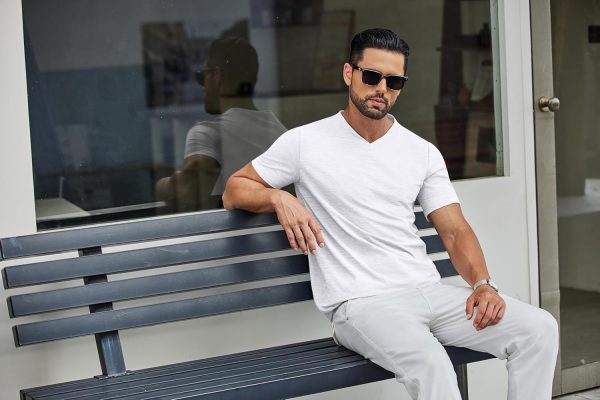 COOFANDY Men's T Shirts Short Sleeve Classic V Neck T-Shirt Casual Summer Basic Tee Shirt - Image 80