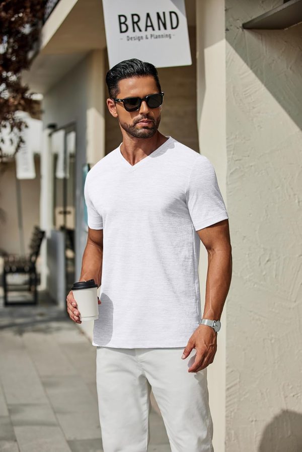 COOFANDY Men's T Shirts Short Sleeve Classic V Neck T-Shirt Casual Summer Basic Tee Shirt - Image 82