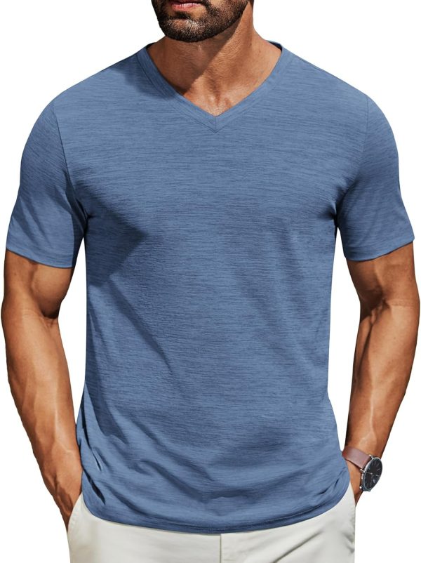 COOFANDY Men's T Shirts Short Sleeve Classic V Neck T-Shirt Casual Summer Basic Tee Shirt - Image 85