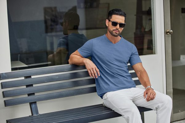 COOFANDY Men's T Shirts Short Sleeve Classic V Neck T-Shirt Casual Summer Basic Tee Shirt - Image 88