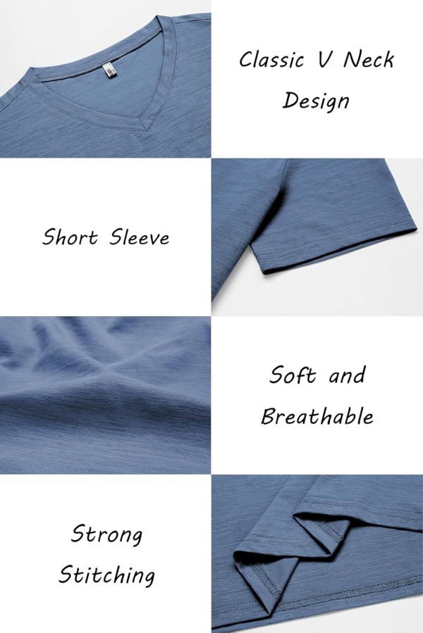 COOFANDY Men's T Shirts Short Sleeve Classic V Neck T-Shirt Casual Summer Basic Tee Shirt - Image 89