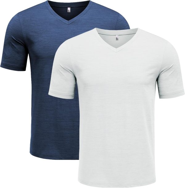 COOFANDY Men's T Shirts Short Sleeve Classic V Neck T-Shirt Casual Summer Basic Tee Shirt - Image 94