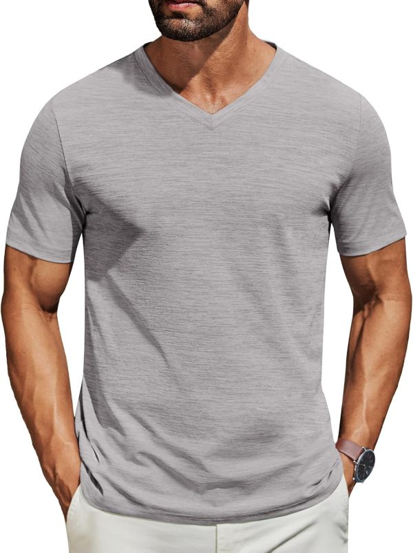 COOFANDY Men's T Shirts Short Sleeve Classic V Neck T-Shirt Casual Summer Basic Tee Shirt - Image 95