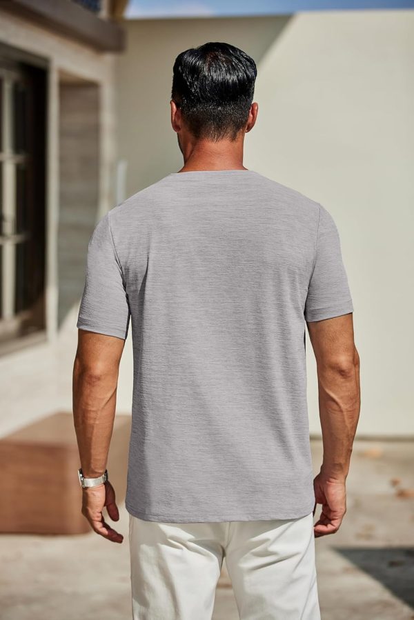 COOFANDY Men's T Shirts Short Sleeve Classic V Neck T-Shirt Casual Summer Basic Tee Shirt - Image 97