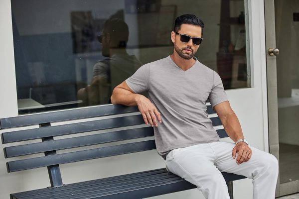 COOFANDY Men's T Shirts Short Sleeve Classic V Neck T-Shirt Casual Summer Basic Tee Shirt - Image 98
