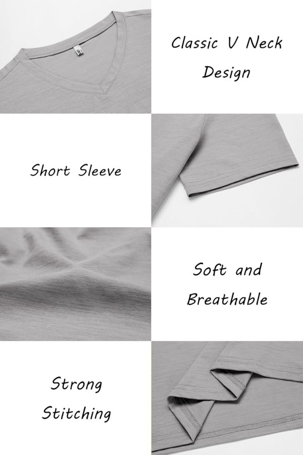COOFANDY Men's T Shirts Short Sleeve Classic V Neck T-Shirt Casual Summer Basic Tee Shirt - Image 99