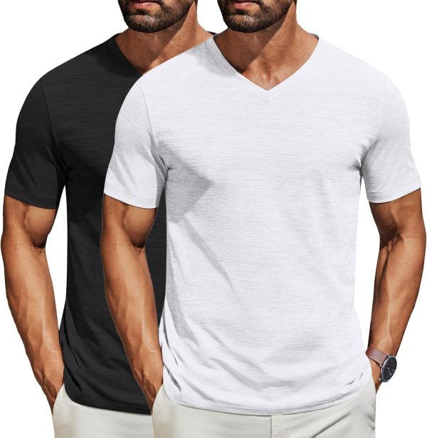 COOFANDY Men's T Shirts Short Sleeve Classic V Neck T-Shirt Casual Summer Basic Tee Shirt - Image 103