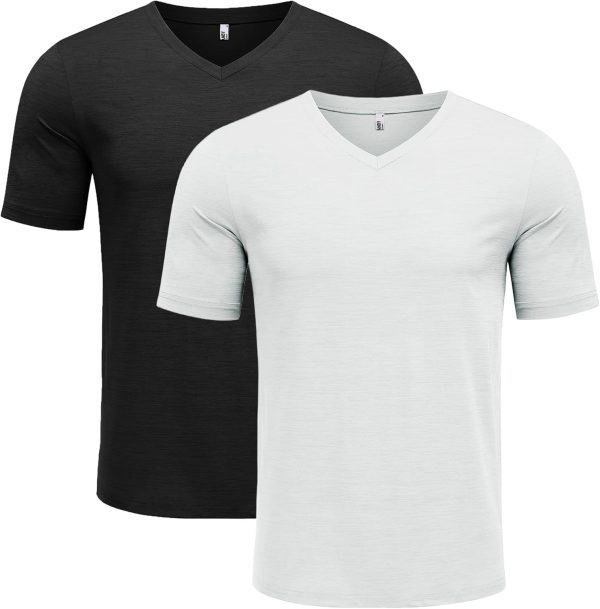 COOFANDY Men's T Shirts Short Sleeve Classic V Neck T-Shirt Casual Summer Basic Tee Shirt - Image 104