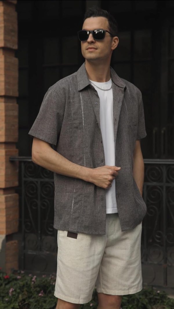 COOFANDY Men's Cuban Guayabera Shirt Casual Short Sleeve Button Down Shirts Summer Beach Shirts - Image 15