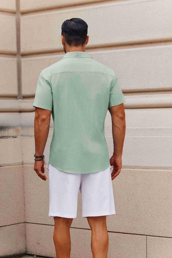 COOFANDY Men's Button Down Short Sleeve Shirt Casual Cotton Summer Beach Linen Wedding Shirts with Pocket - Image 19