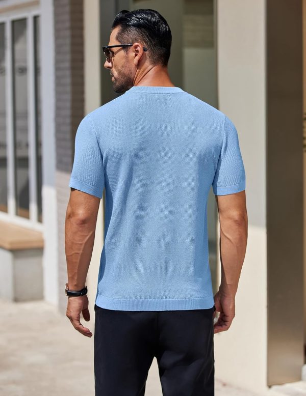 COOFANDY Men's Knit T-Shirts Short Sleeve Crewneck Shirt Casual Textured Pullover Tees - Image 12