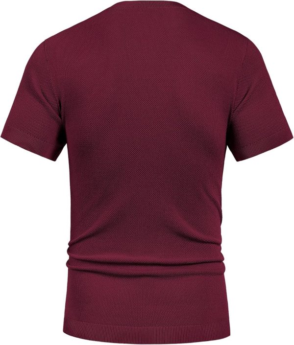 COOFANDY Men's Knit T-Shirts Short Sleeve Crewneck Shirt Casual Textured Pullover Tees - Image 32
