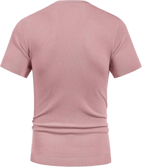 COOFANDY Men's Knit T-Shirts Short Sleeve Crewneck Shirt Casual Textured Pullover Tees - Image 40
