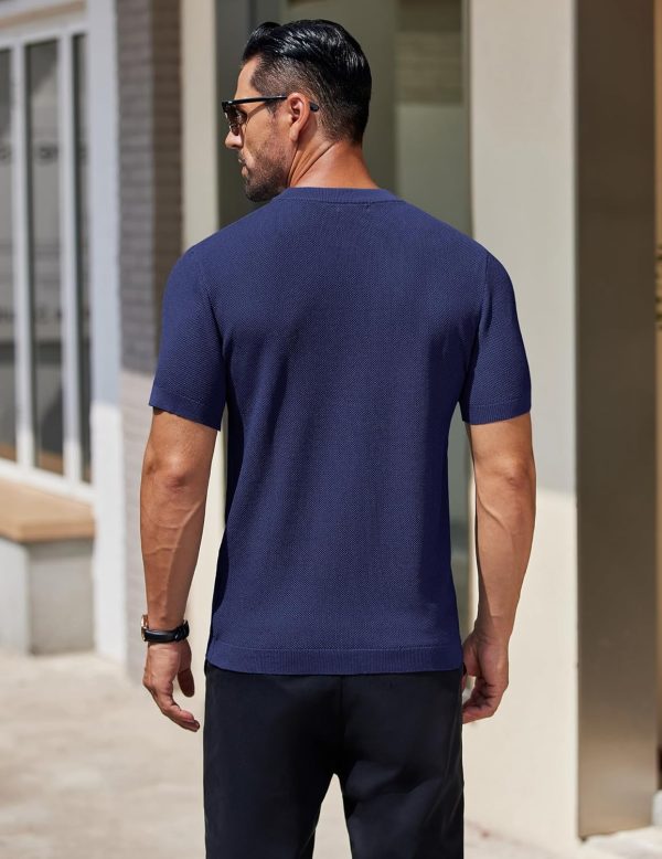 COOFANDY Men's Knit T-Shirts Short Sleeve Crewneck Shirt Casual Textured Pullover Tees - Image 76