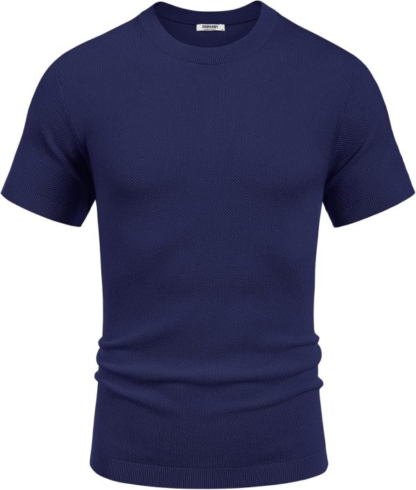 COOFANDY Men's Knit T-Shirts Short Sleeve Crewneck Shirt Casual Textured Pullover Tees - Image 80