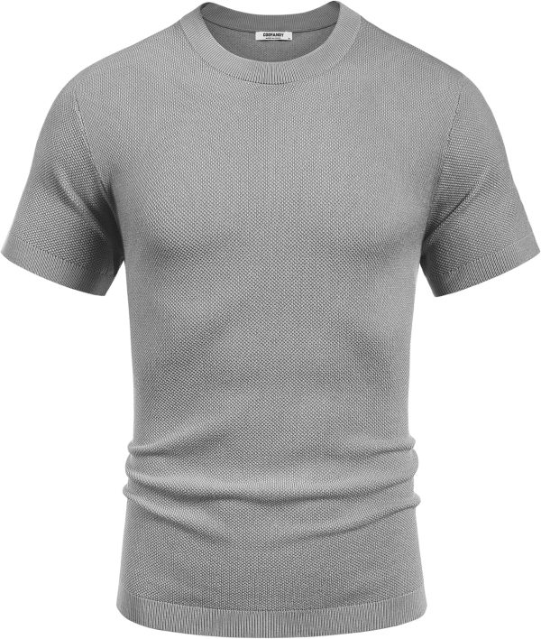 COOFANDY Men's Knit T-Shirts Short Sleeve Crewneck Shirt Casual Textured Pullover Tees - Image 96